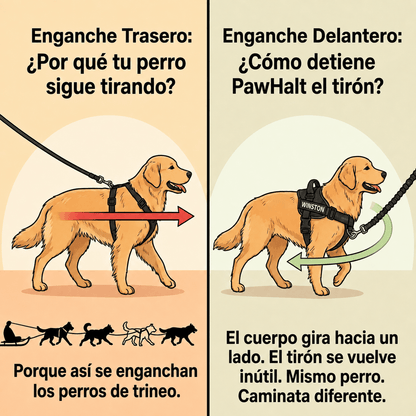 Arnés anti tirones para perros + Correa Elástica- Camina sin que te arrastre