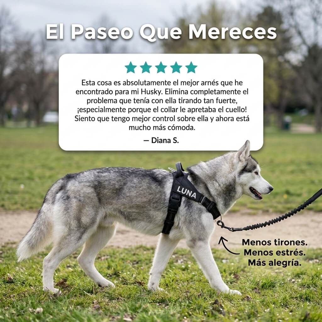 Arnés anti tirones para perros + Correa Elástica- Camina sin que te arrastre